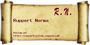 Ruppert Norma névjegykártya